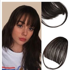 NWT Dark Brown Wispy Clip In Bangs Extensions